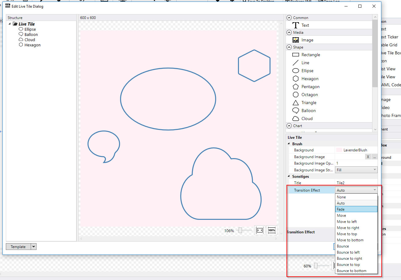 Peakboard Designer - Live Tile Transition Property