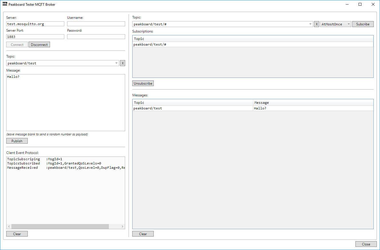 Peakboard Designer - MQTT data source