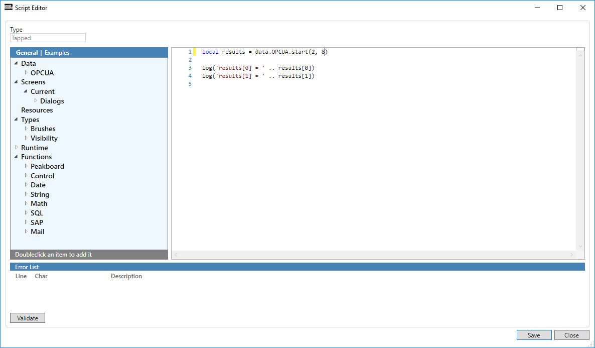 Peakboard Designer - OPC UA data source